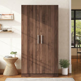 2-Door Solid Wood Wardrobe Armoire With Shelves - Omega Lifestyles