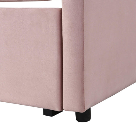 Twin Upholstered Daybed With Pop-Up Trundle Pink - Omega Lifestyles