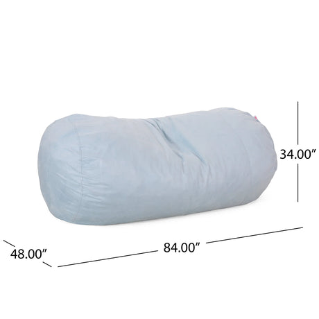 Large 8-Foot Microfiber Cylindrical Foam-Filled Bean Bag - Omega Lifestyles