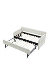 Twin Upholstered Velvet Daybed Frame With Trundle - Omega Lifestyles