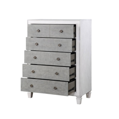Transitional White Synthetic Wood Storage Chest - Omega Lifestyles