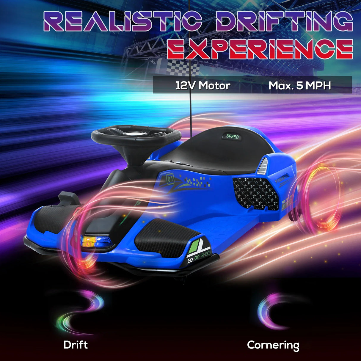 Electric Kid Drift Go Kart With Music And Lights - Omega Lifestyles