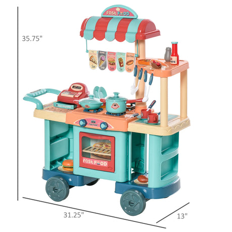 Kids Multicolor ABS Play Food Kitchen Stand Toy - Omega Lifestyles
