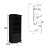 Modern Black Particle Board Kitchen Storage Bar Cabinet 70-Inch - Omega Lifestyles