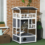 Outdoor Wooden Cat House With Escape Doors And Platform - Sleep Galleria