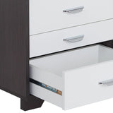 Contemporary White And Black MDF Accent Nightstand - Omega Lifestyles