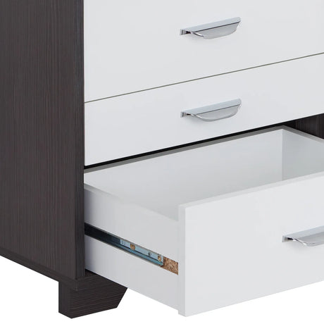 Contemporary White And Black MDF Accent Nightstand - Omega Lifestyles