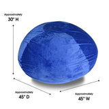 Minky Velvet Blue Plush Memory Foam Bean Bag Chair - Omega Lifestyles