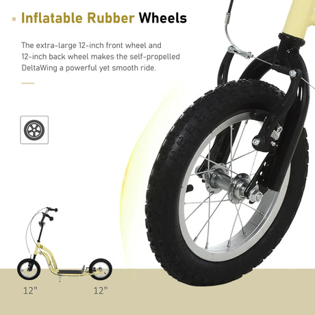 Youth Scooter With Dual Brakes Adjustable 12-Inch Tires - Omega Lifestyles
