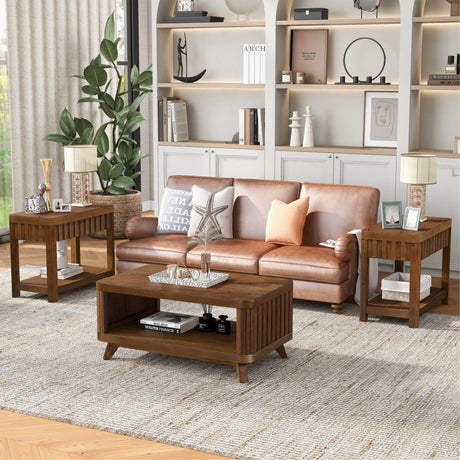 Solid Wood Pine Legs Rectangular Coffee Table - Sleep Galleria