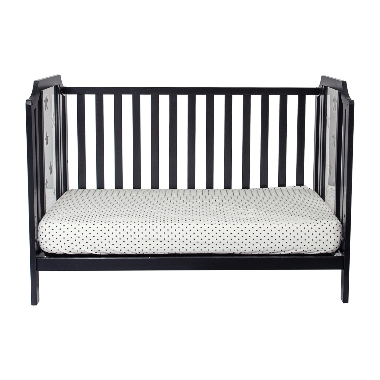 Convertible 3-in-1 Solid Wood Black Island Crib - Omega Lifestyles