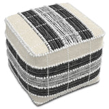Recycled Fabric Square Pouf With Polystyrene Bead Filling - Omega Lifestyles
