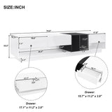Two-Tone Particle Board White TV Stand With Storage - Sleep Galleria
