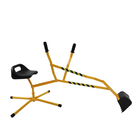 Interactive Yellow Metal Riding Excavator Toy With Bucket Control - Omega Lifestyles
