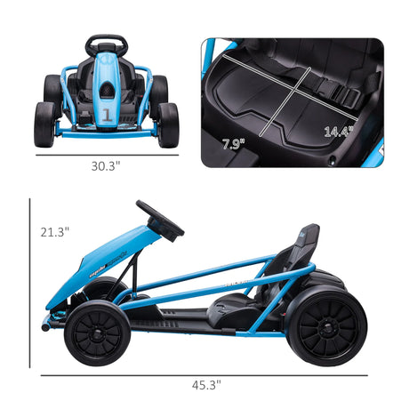 Electric Kids Drift Go Kart With Safety Belt And Music - Omega Lifestyles