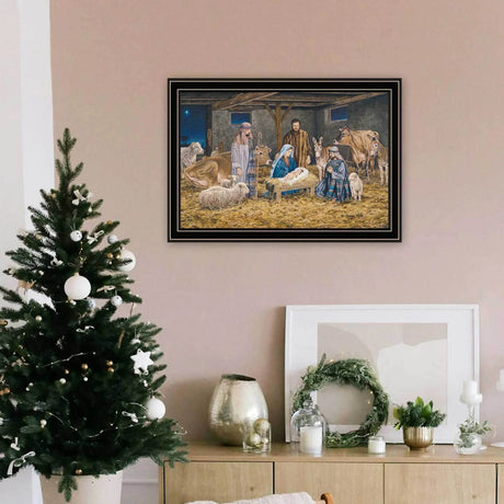 Nativity Framed Wood Paper Wall Art Decor - Omega Lifestyles