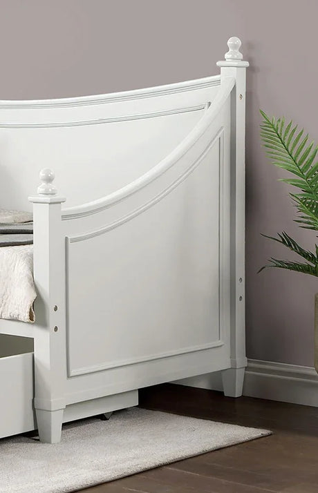 Transitional Solid Wood White Twin Daybed Frame Mattress Ready - Omega Lifestyles