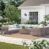 Luxury 10-Piece Weather Resistant Wicker Outdoor Seating Set - Omega Lifestyles