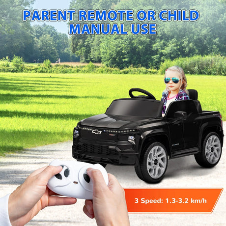 12V Licensed Chevrolet Silverado Kids Electric Ride-On Car - Omega Lifestyles