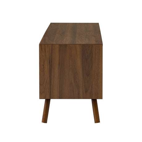 70-Inch Modern Walnut TV Stand With Soft-Closing Hinges - Omega Lifestyles