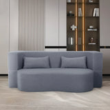 Full Size Convertible Teddy Fabric Sofa Bed With Pillows - Omega Lifestyles