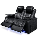 Top-Grain Nappa Leather Power Recliner With RGB Lighting - Omega Lifestyles