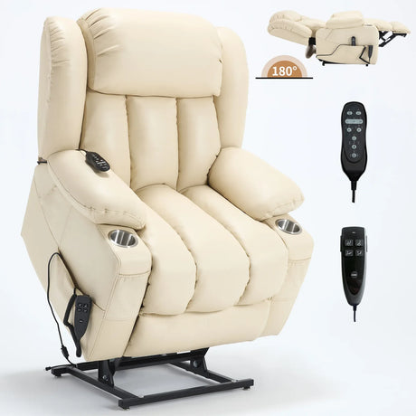 Dual Motor Power Lift Recliner Chair With Massage Heating - Omega Lifestyles