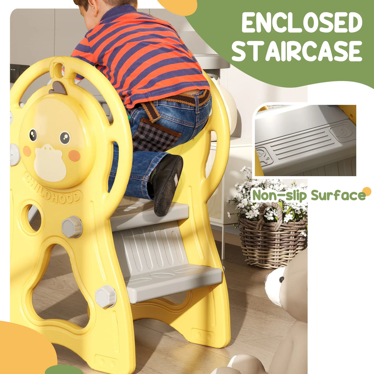 3-in-1 Toddler Slide Climber Basketball Hoop Indoor Playset - Omega Lifestyles