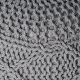 Modern Grey Cotton Knit Weave Pouf 20 Inch - Omega Lifestyles