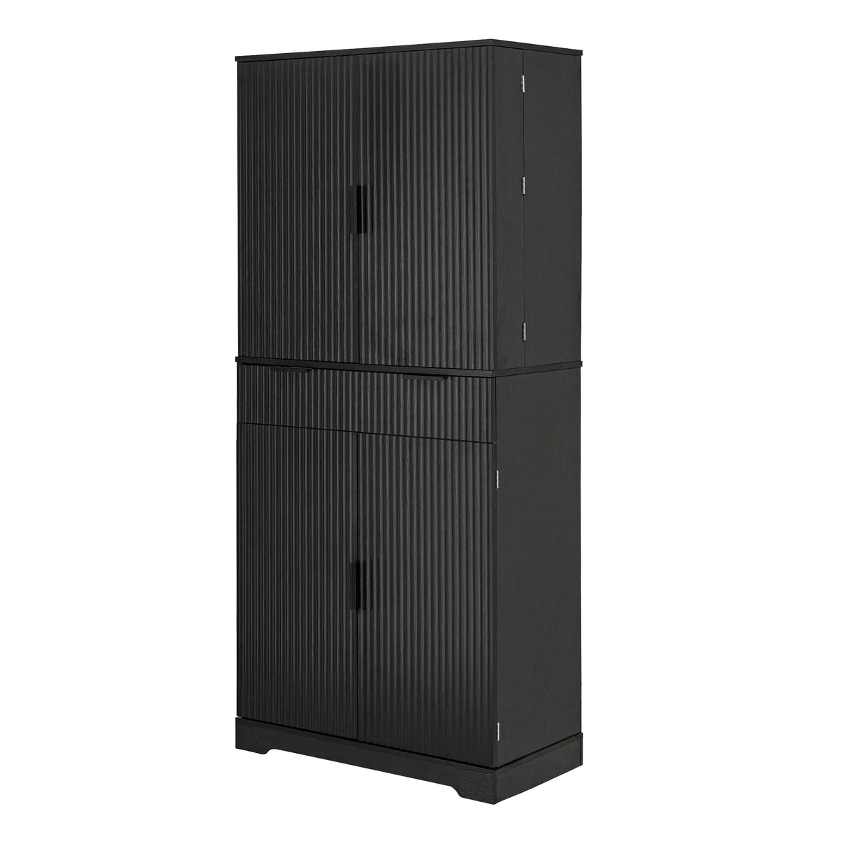 Fluted Freestanding Kitchen Pantry Cabinet With Drawers - Omega Lifestyles