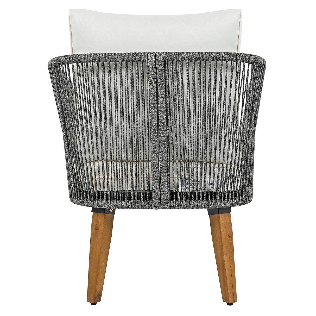 4-Piece Mid-Century Modern Woven Rope Patio Furniture Set - Omega Lifestyles