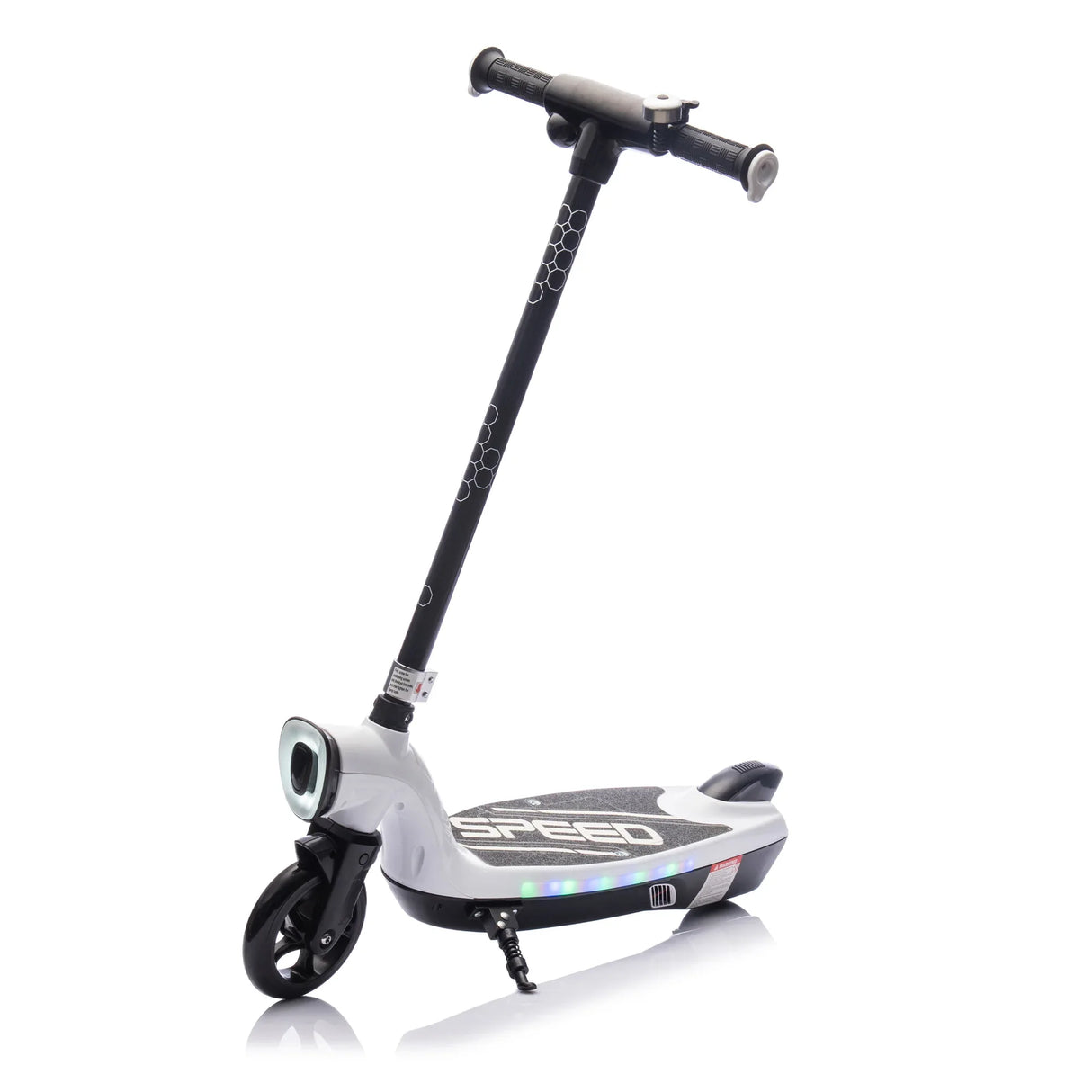 Kids Electric Scooter With Kickstand Bell Rear Brake And LED Lights - Omega Lifestyles