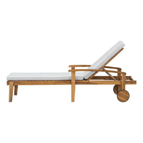 Acacia Wood Adjustable Reclining Chaise Lounge - Omega Lifestyles
