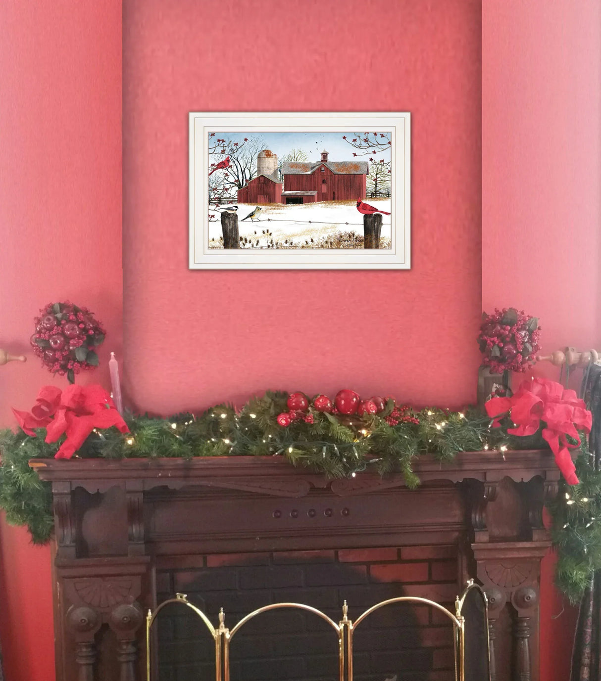 Ready To Hang Winter Friends Multicolor Paper Framed Print - Omega Lifestyles