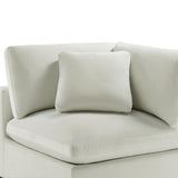Plush Ivory Polyester Modern Corner Wedge Chair - Omega Lifestyles