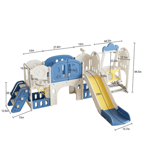 Toddler Slide Kids Playground With Swing Basketball Hoop - Omega Lifestyles