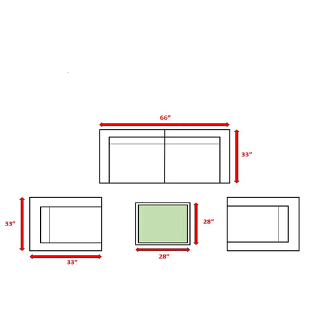 5-Piece 4-Seater All-Weather Wicker Outdoor Conversation Set - Omega Lifestyles