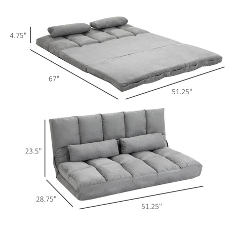 Adjustable Folding Floor Sofa Bed With 2 Pillows - Omega Lifestyles
