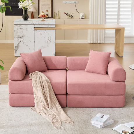 Modular Folding Convertible Corduroy Sofa Bed - Omega Lifestyles