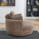 Oversized Modern Swivel Fabric Lounge Chair With Ottoman - Omega Lifestyles