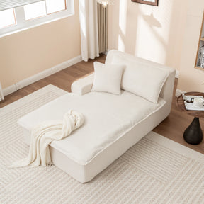 Corduroy Foam Right Armrest Chaise Lounge Chair - Omega Lifestyles