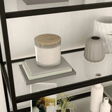 Mid-Century Modern Black Engineered Wood Bookcase - Omega Lifestyles