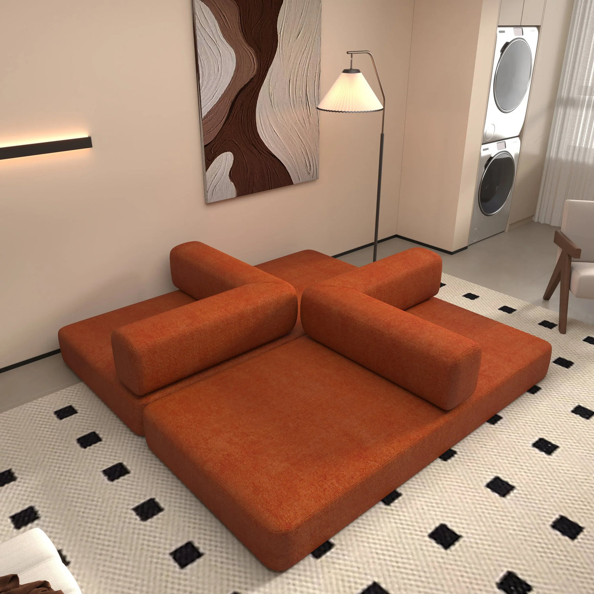 Convertible Corduroy Memory Foam Sofa Bed Couch - Omega Lifestyles