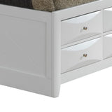 White Twin Storage Bed With Built-In Drawers - Omega Lifestyles