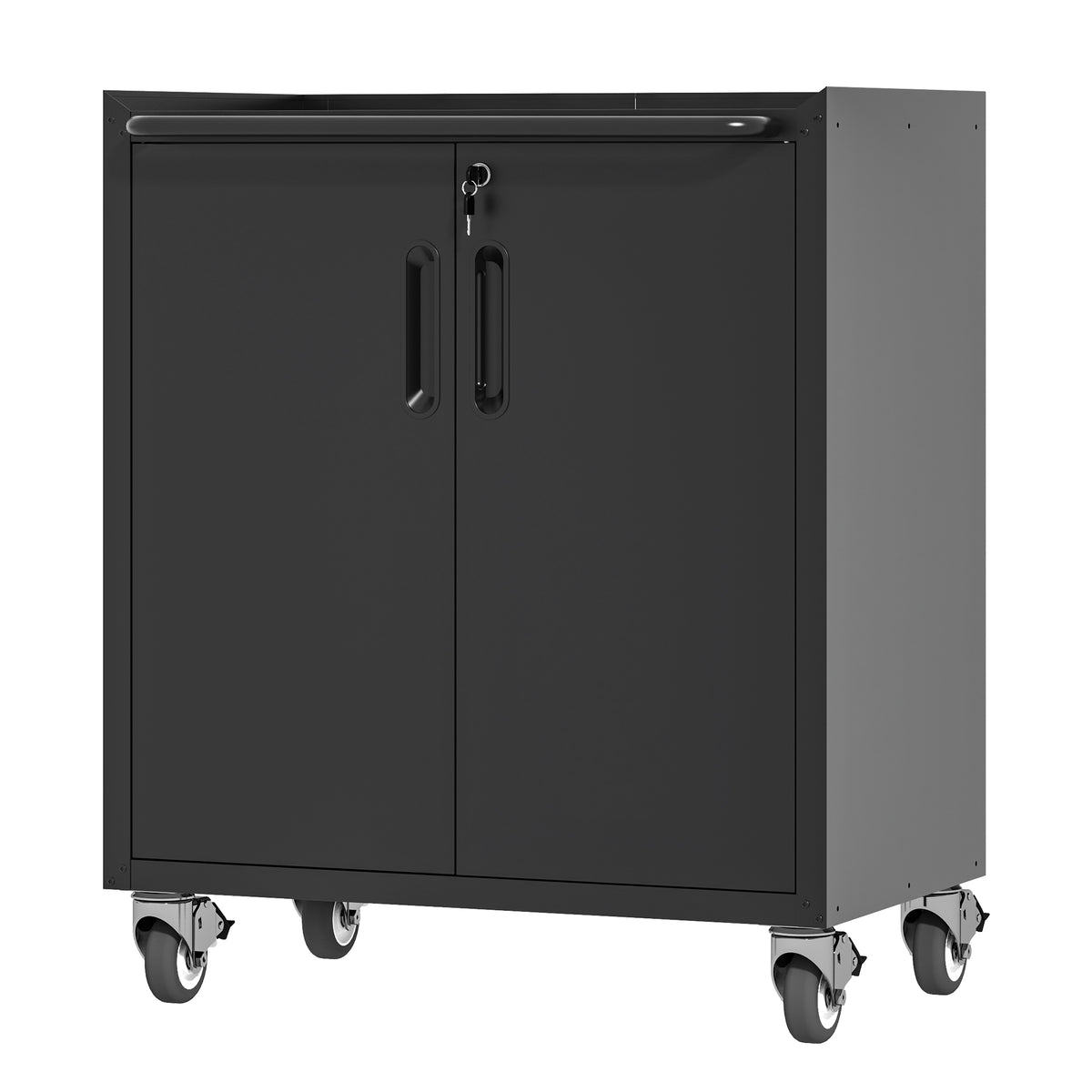 Heavy-Duty Steel Garage Storage Cabinet With Wheels