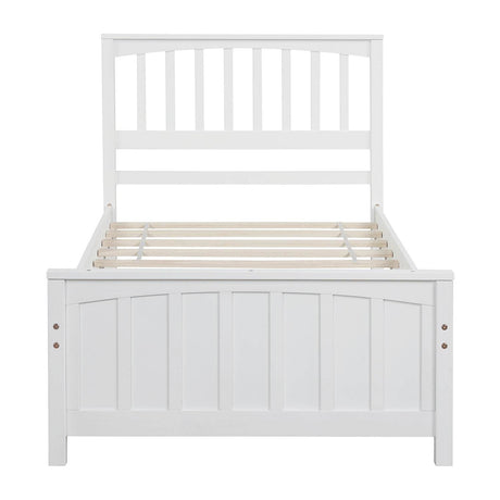 Twin Classic Solid Wood Platform Bed With Headboard And Footboard - Omega Lifestyles