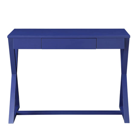 Twilight Blue Synthetic Wood Writing Desk With Drawer - Omega Lifestyles