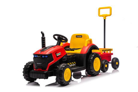 12V Kids Electric Ride On Tractor With Trailer and Lights - Omega Lifestyles