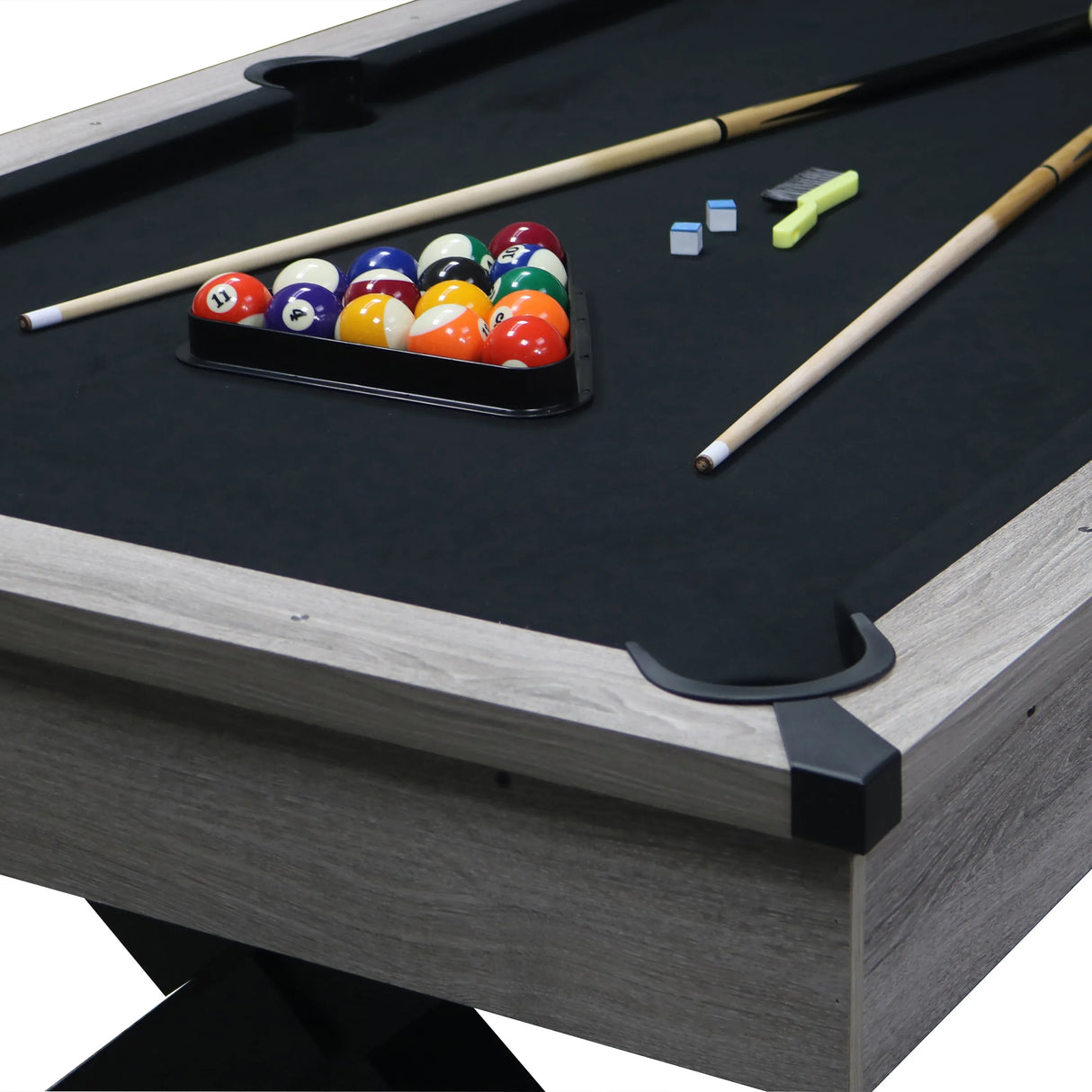 Rustic Industrial 84-Inch MDF Billiards Table With Accessories - Omega Lifestyles