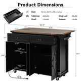 Farmhouse Style Rolling Kitchen Island With Power Outlet - Omega Lifestyles